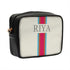 White Customized Pink Striped Sling Bag - Uncommongifts.in
