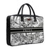 Black & White Animal Printed Customised Canvas and PU Laptop Bag - Uncommongifts.in