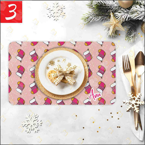 Personalised Christmas Dining Table Mats Set of 4