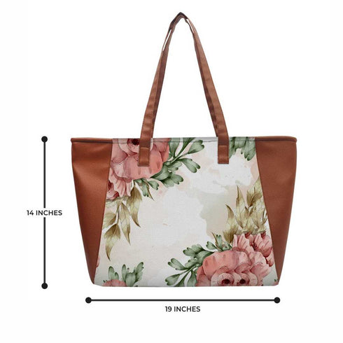Floral Printed Shopper Shoulder Bag - Uncommongifts.in