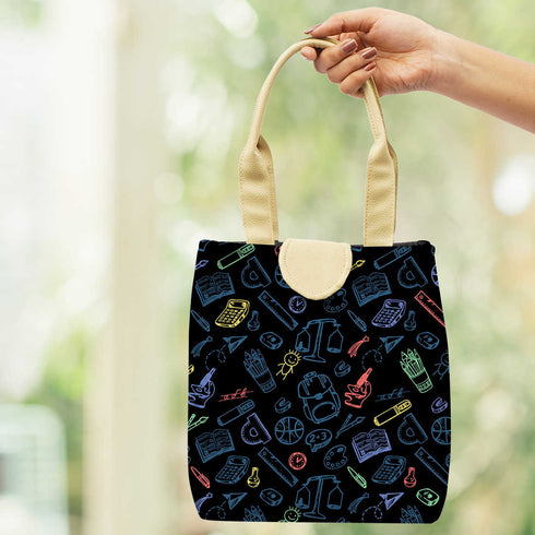 Canvas Printed Lunch Bag - Uncommongifts.in