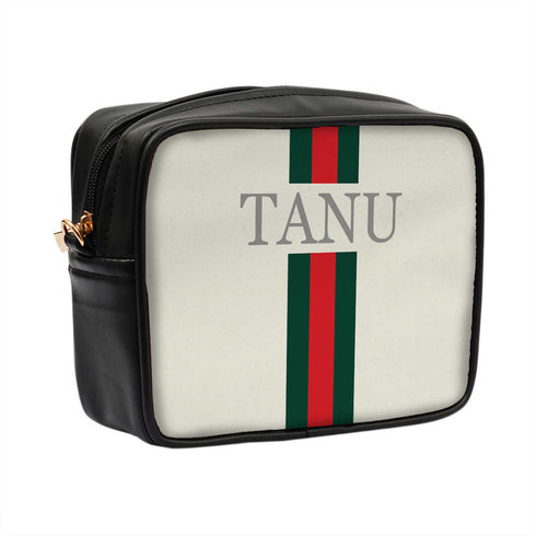 White Customized Red Striped Sling Bag - Uncommongifts.in