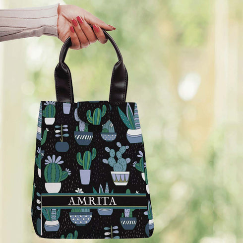 Printed Canvas Lunch Bag - Uncommongifts.in