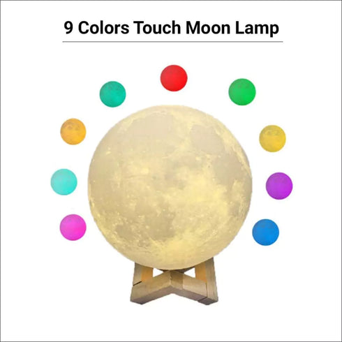 Personalised 3d moon lamp with 9 led colors