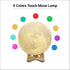 Personalised 3d moon lamp with 9 led colors
