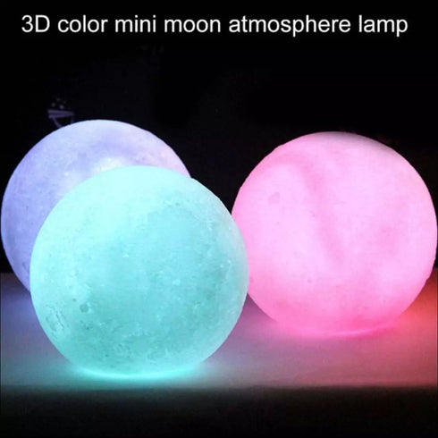 Personalised 3d moon lamp with 9 led colors
