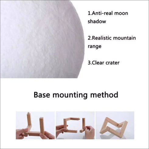 Personalised 3d moon lamp with 9 led colors