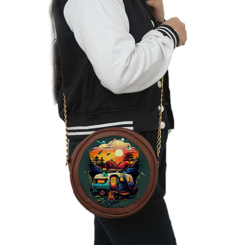 Personalised Round Sling Bag for Fashionable Adventures - Uncommongifts.in