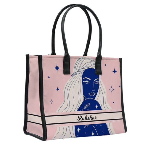 Personalized Girl Printed Tote Box Bag - Uncommongifts.in