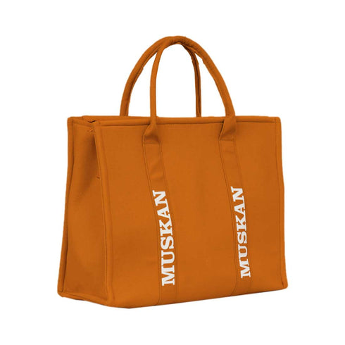 Personalised Tan Woody Tote Bag - Uncommongifts.in