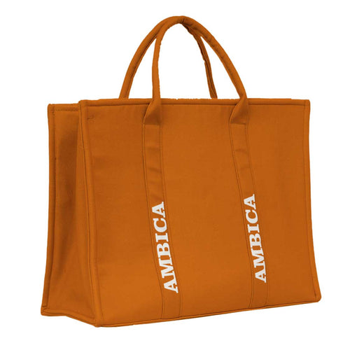 Personalised Tan Woody Handbag Tote Bag - Uncommongifts.in