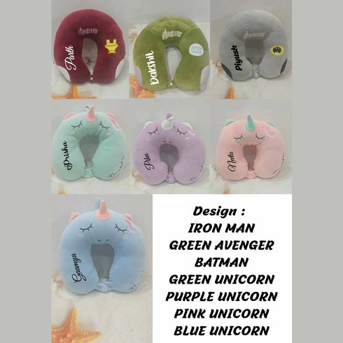 Personalised Unicorn Neck Pillow for Kids