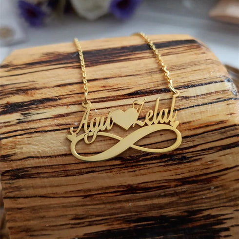 Personalised Infinity Love Heart Name Pendant - Uncommongifts.in
