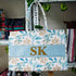 Customized Leaf Printed Blue Handheld Box Bag - Uncommongifts.in