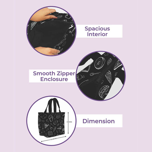 Printed Canvas Lunch Bag - Uncommongifts.in