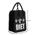 Black Printed Canvas Lunch Bag - Uncommongifts.in