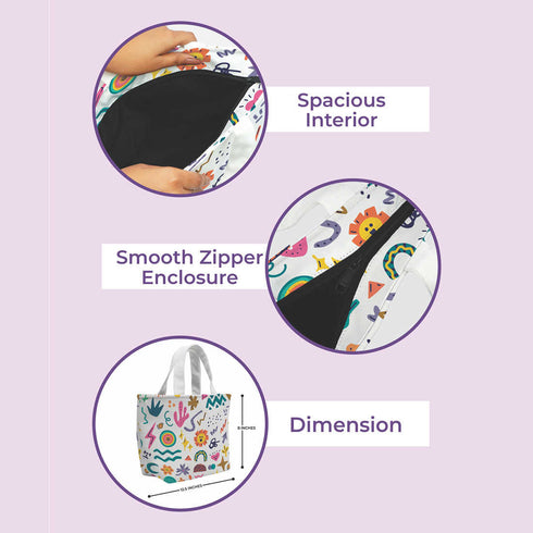 Printed Canvas Lunch Bag for Men and Women - Uncommongifts.in