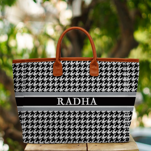 Black & White Print Luna Handbag - Uncommongifts.in