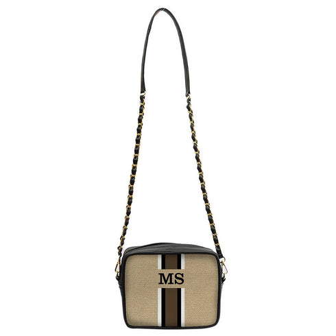 Canvas Customized Striped Sling Bag - Uncommongifts.in