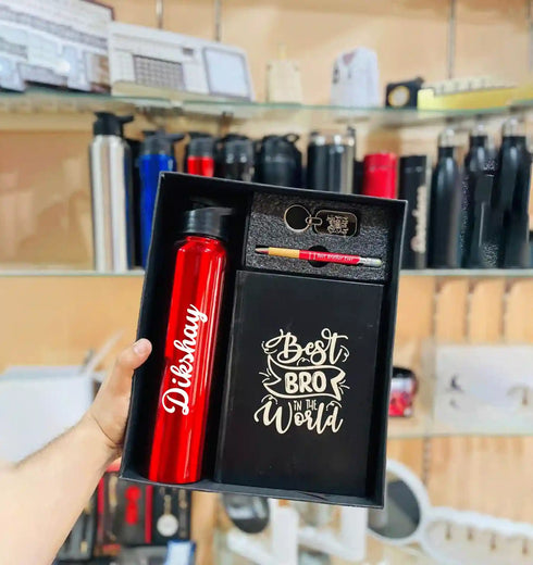 Personalized Steel Bottle with Diary Set Combo