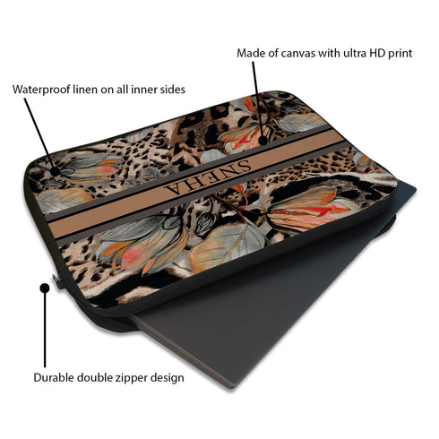 Printed Canvas Personalised Laptop Sleeve/Cover - Uncommongifts.in