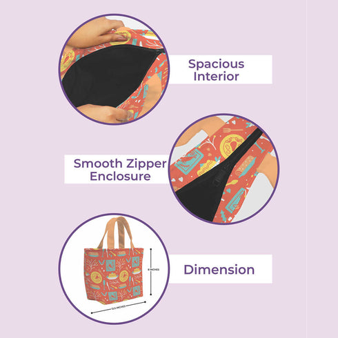 Personalised Printed Canvas Lunch Bag - Uncommongifts.in