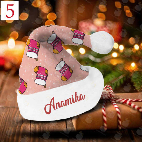 Personalised Red Velvet Printed Christmas Cap