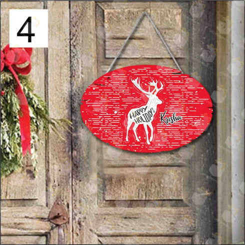 Personalised Merry Christmas Printed Wall Hanging