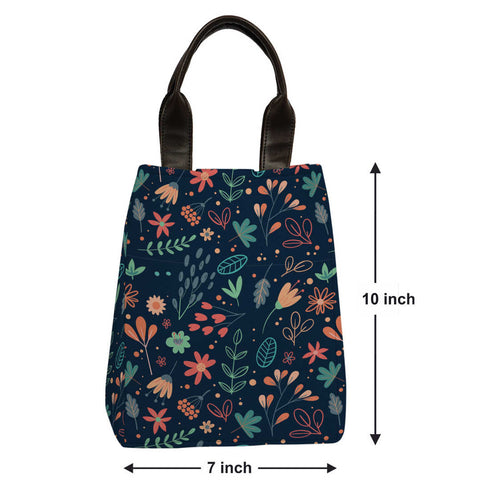 Printed Lunch Bag With Handle - Uncommongifts.in