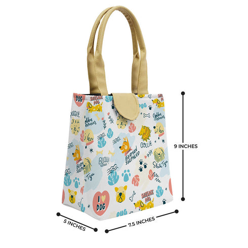 Canvas Printed Lunch Bag - Uncommongifts.in