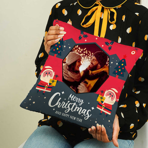 Personalized Merry Christmas Cushion for Festive Home Décor - Uncommongifts.in