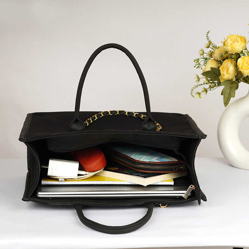 Black Dazzle Personalised Handbag - Uncommongifts.in