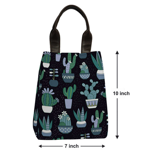 Printed Canvas Lunch Bag - Uncommongifts.in