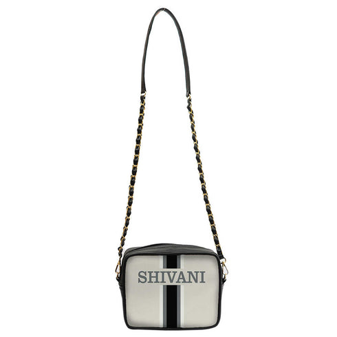 Canvas Customized Striped Sling Bag - Uncommongifts.in