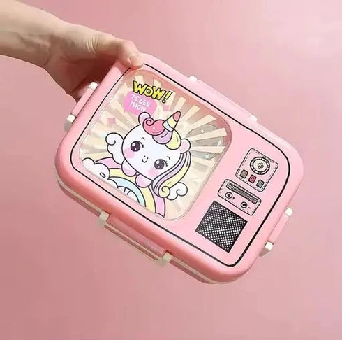 Personalized Unicorn Steel Compartment Lunch Box for Kids