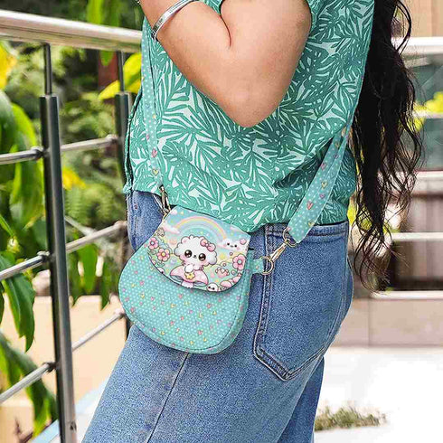 Personalised Floral Printed Sling Bags for Kids