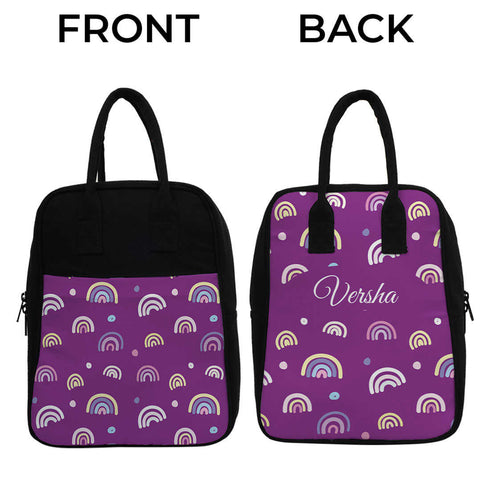 Purple Personalised Travel Canvas Lunch Bag - Uncommongifts.in