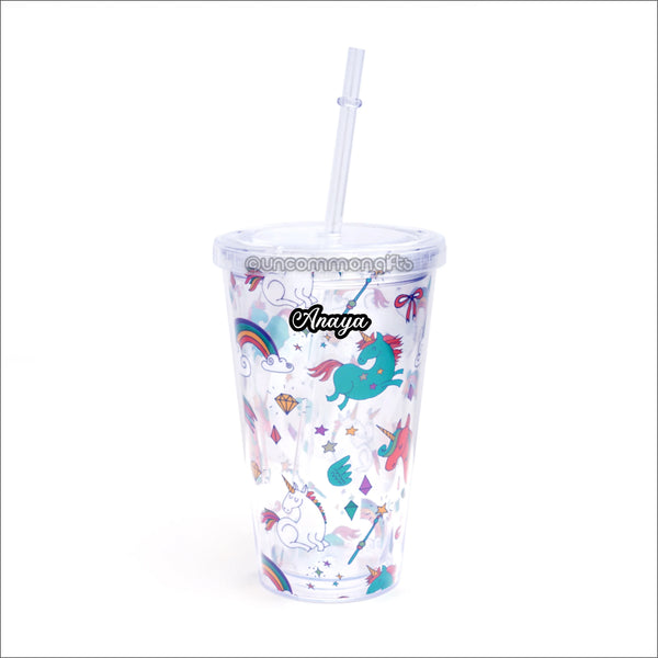 Personalised Unicorn Clear Sipper