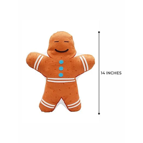 Stuffed Christmas Ginger Man Printed Pillow - Uncommongifts.in