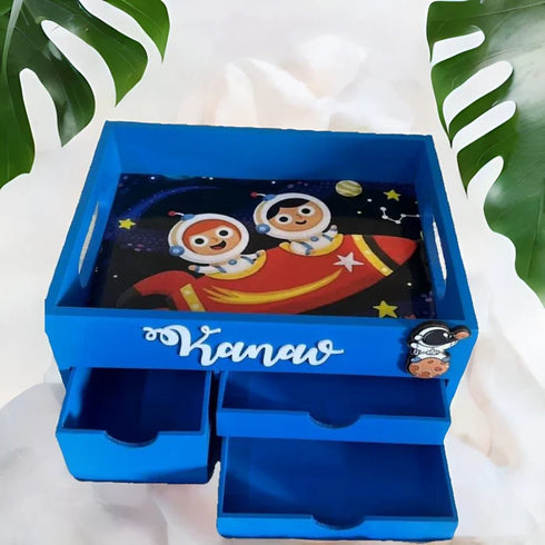 Personalised Tray with Multiple Drawers for Kids