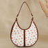 Pink Floral Printed Half Moon Hobo Bag - Uncommongifts.in