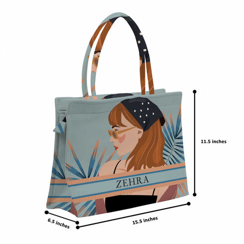 Beautiful Girl Printed Box Tote Bag - Uncommongifts.in