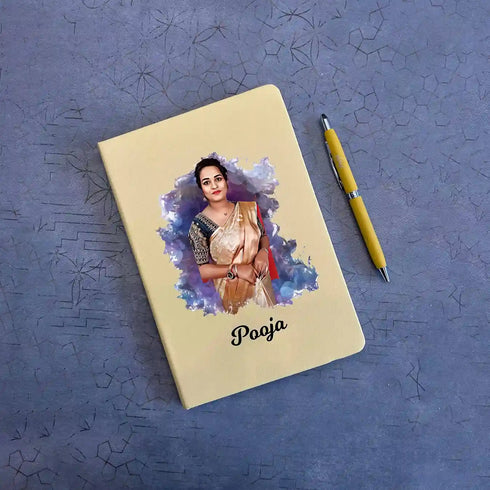 Personalised Pastel Artistic Diary & Pen Combo