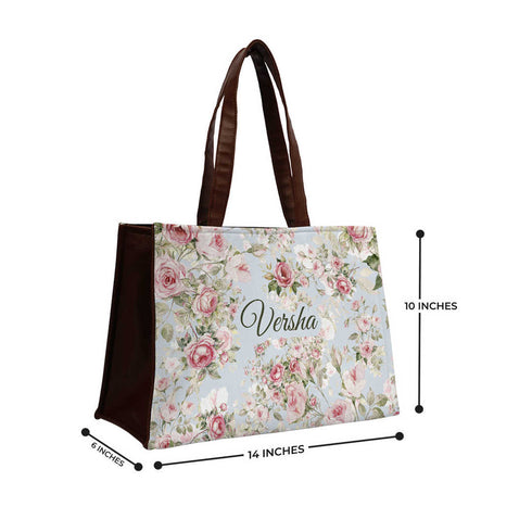 Personalised Floral Printed Handheld Box Bag - Uncommongifts.in