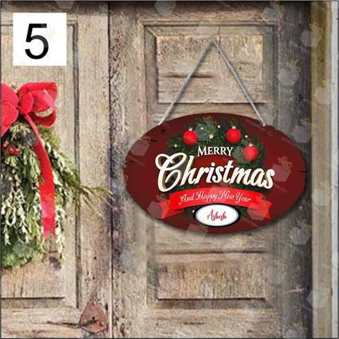 Personalised Merry Christmas Printed Wall Hanging