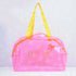 Personalised Kids Jelly Duffle Bag With Patch and Initial Letter - Pink