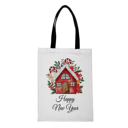 Happy New Year - Christmas Theme Printed Tote Bag - Uncommongifts.in