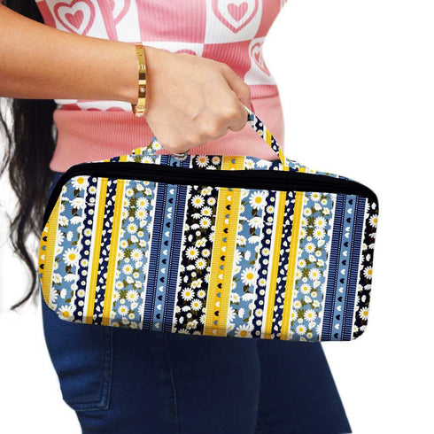 Personalised Floral Travel Storage Vanity Pouch for Women