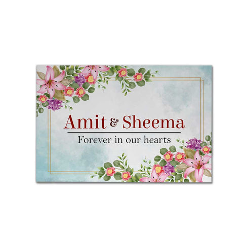Floral Personalised Couples Wall Hanging - Uncommongifts.in