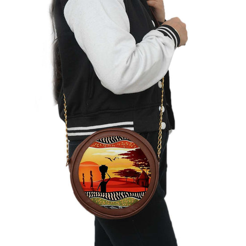 Personalised Fashionable Round Sling Bag for Any Occasion - Uncommongifts.in